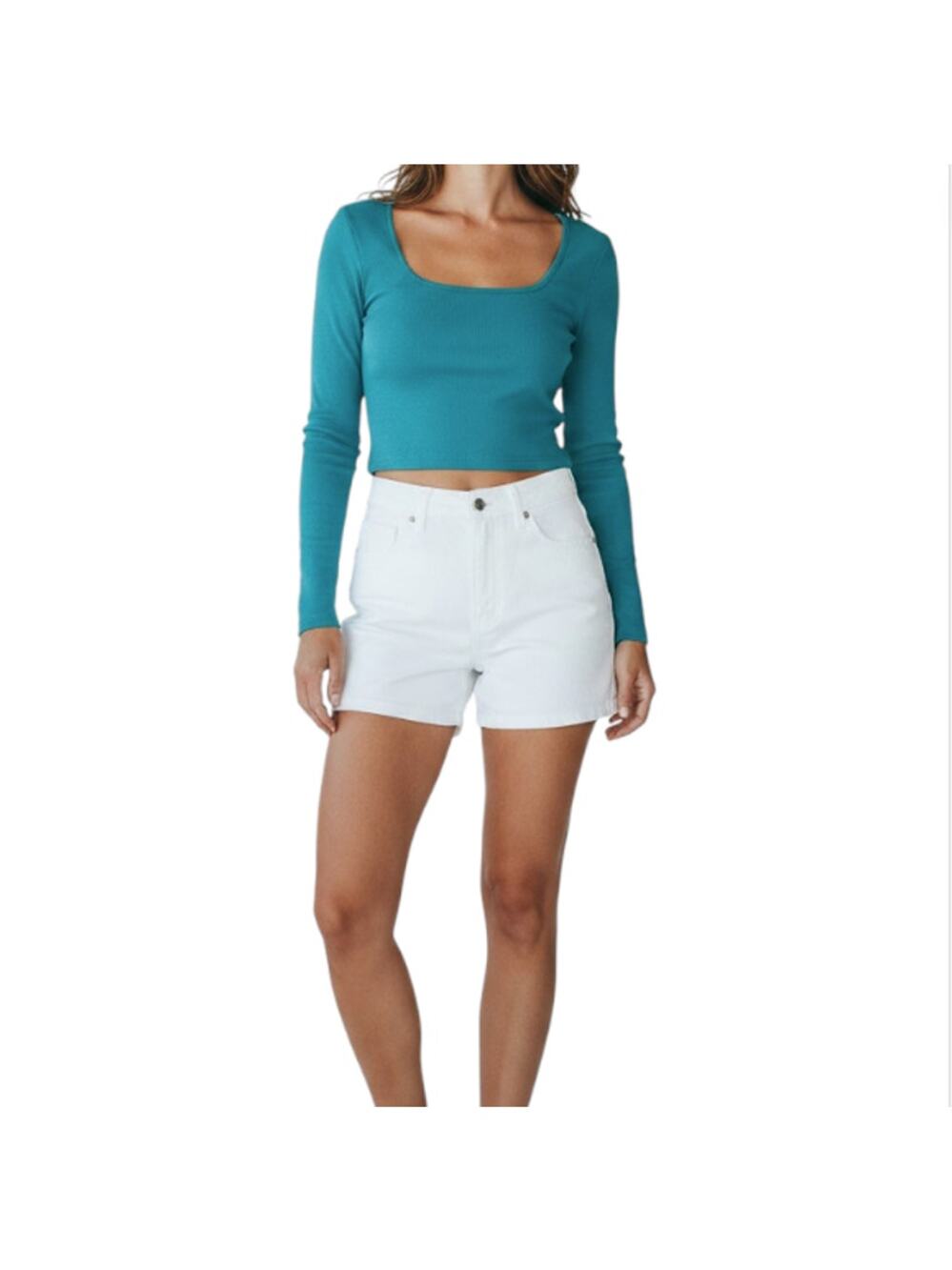 ARAMINTA JAMES Ocean Breeze Crinkle Top 6/M Azure Blue Festival City Chick NWT